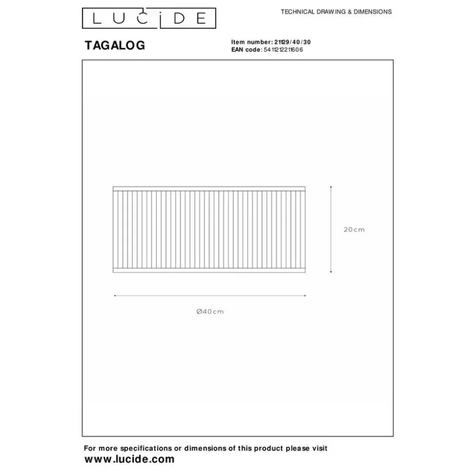 Lucide TAGALOG Plafonnière - Zwart