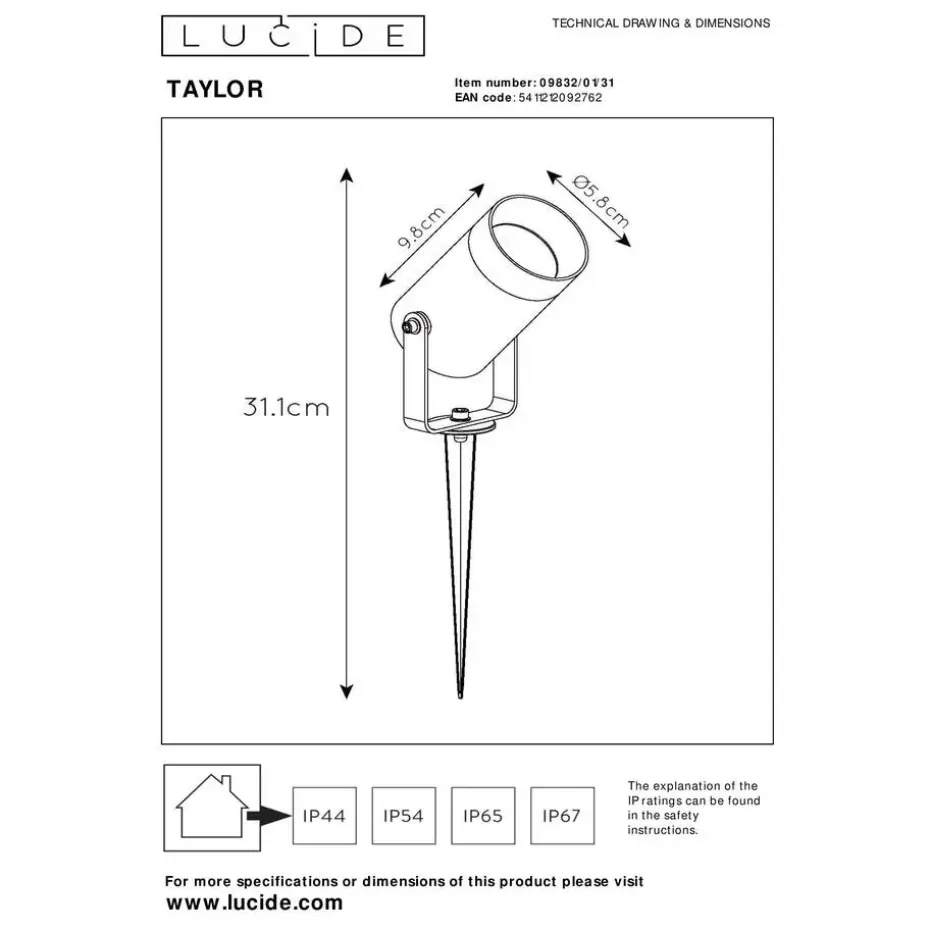 Lucide TAYLOR Tuinspot - Wit