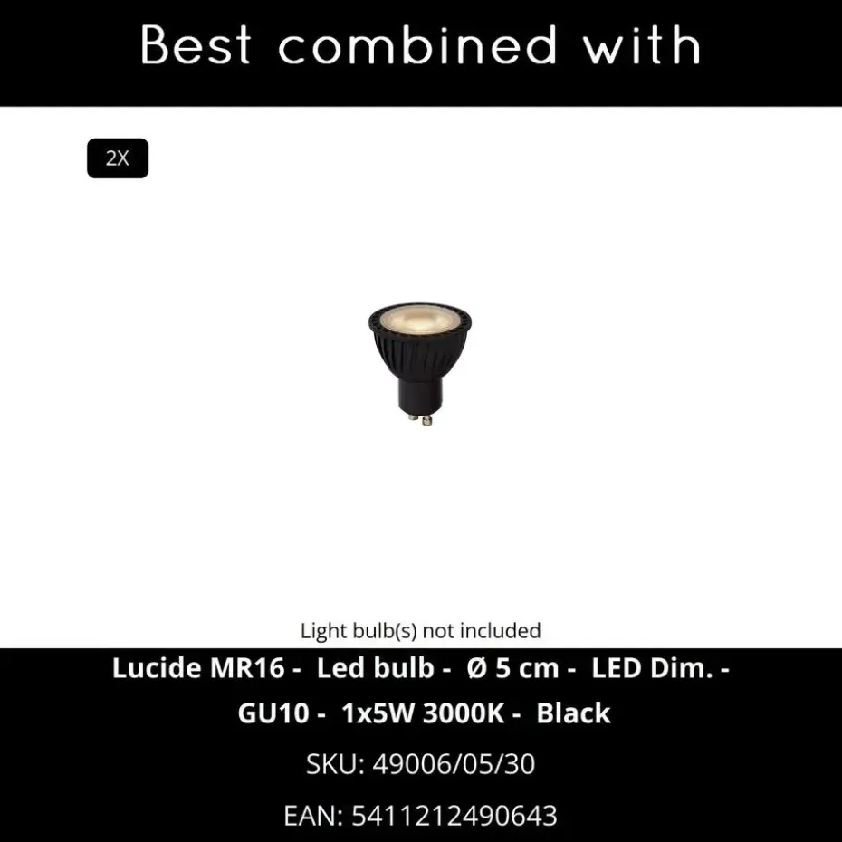 Lucide TAYLOR Wandspot - Zwart