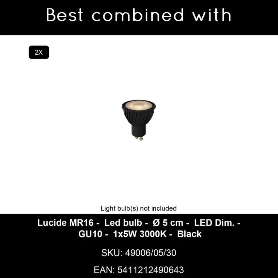 Lucide TIMBALA Wandspot - Zwart