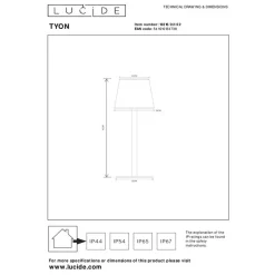 Lucide TYON Tafellamp - Mat Goud / Messing