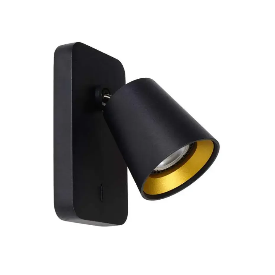 Lucide wandlamp Turnon 1-lamp - zwart