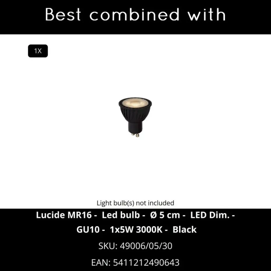 Lucide ZARO Wandspot - Zwart