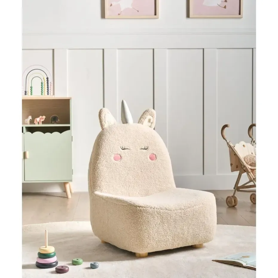 LULEA - Kinderstoel - Lichtbeige - Bouclé