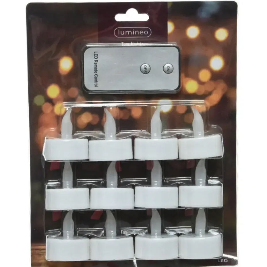 Lumineo LED waxinelichtjes - 12x stuks - wit