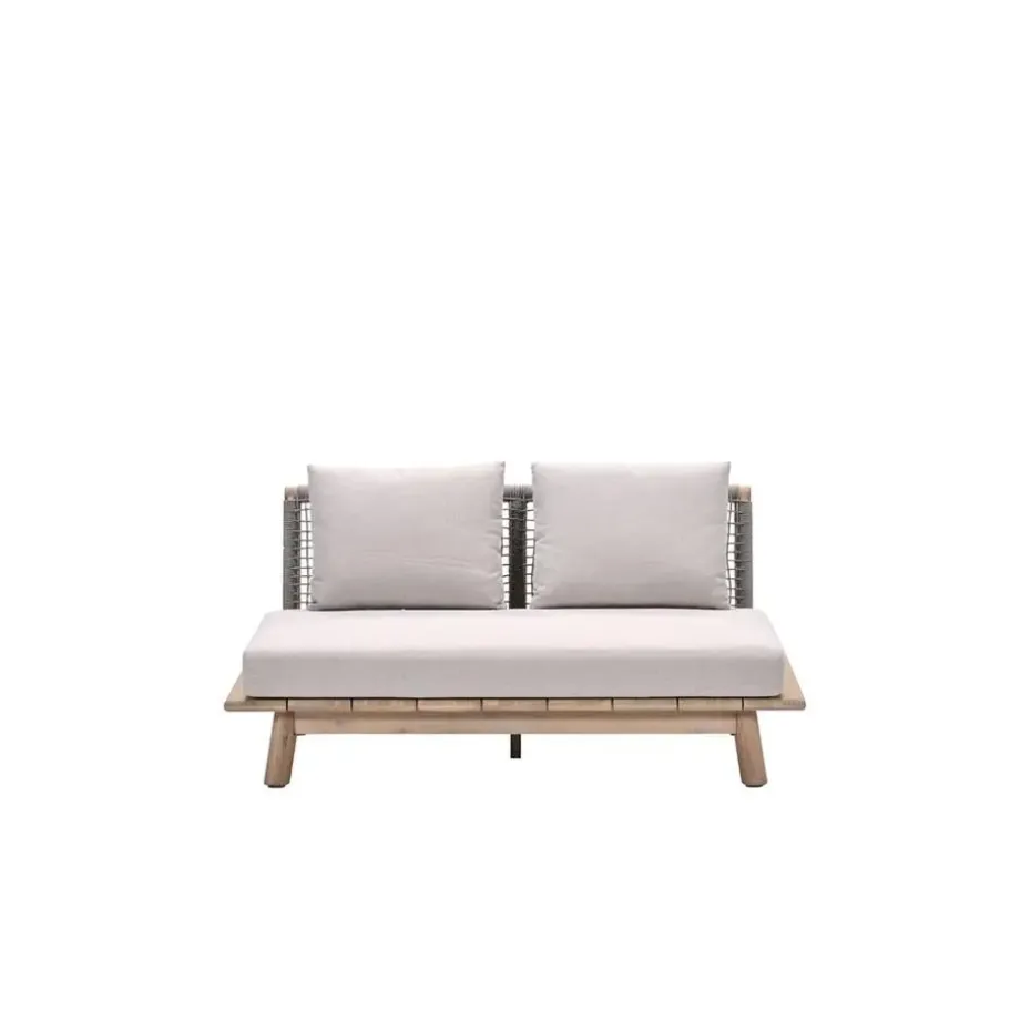 Lunar tweezitsbank - acaciahout met white wash - taupe - grey sand
