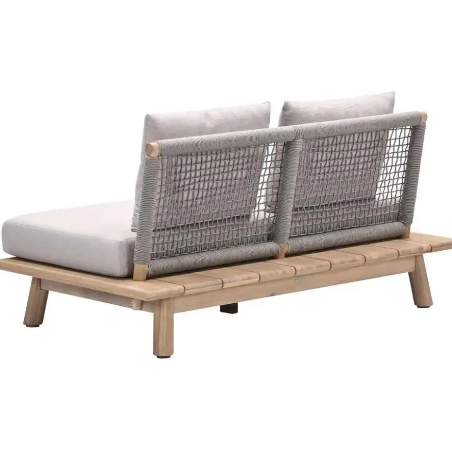 Lunar tweezitsbank - acaciahout met white wash - taupe - grey sand