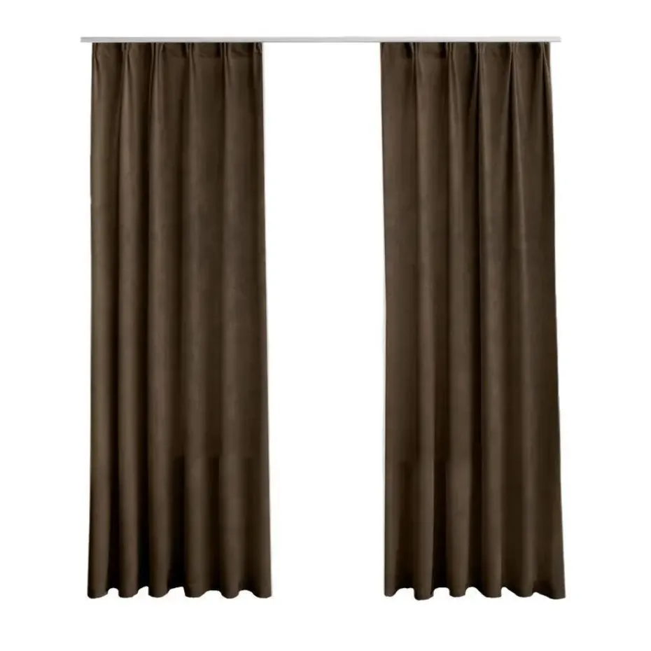 LW Collection Gordijnen bruin 245x290CM met haakjes Velvet 1 stuk