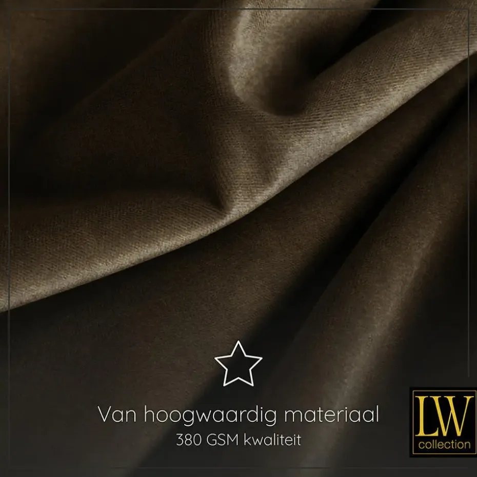 LW Collection Gordijnen bruin 245x290CM met haakjes Velvet 1 stuk