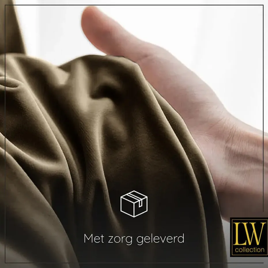 LW Collection Gordijnen bruin 245x290CM met haakjes Velvet 1 stuk
