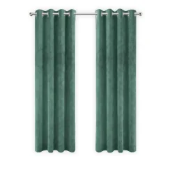LW Collection Gordijnen Groen 270X140CM velvet kant en klaar 1 stuk
