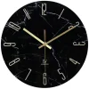 LW Collection Keukenklok Cooper zwart marmer 30cm