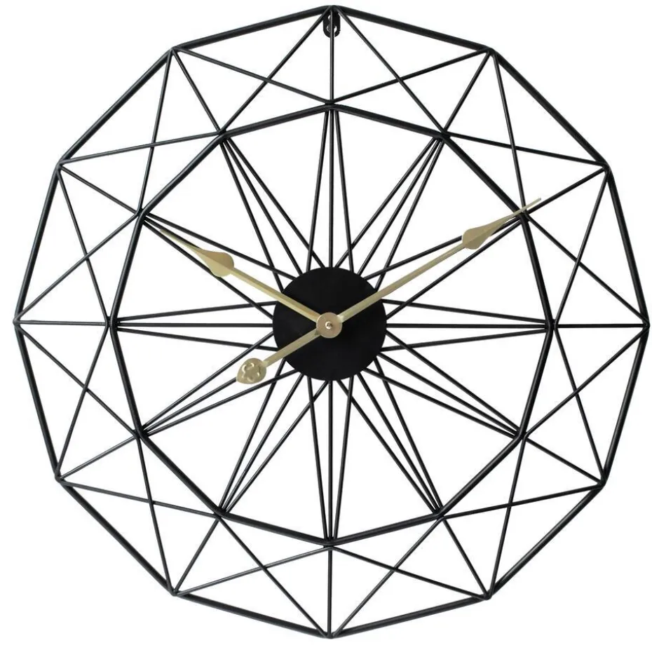 LW Collection Wandklok Megan zwart 80cm