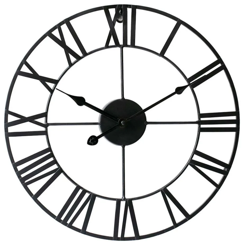LW Collection Wandklok Olivier zwart 60cm