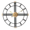 LW Collection Wandklok William zwart goud 60cm
