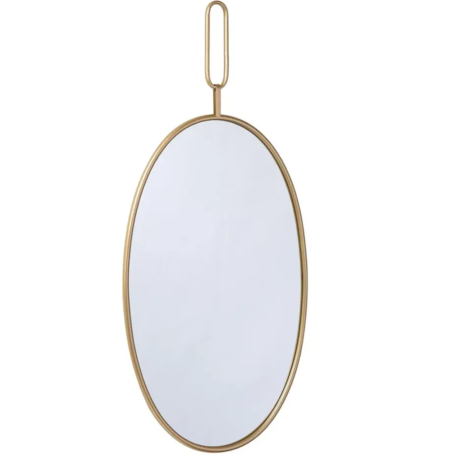 LW Collection Wandspiegel goud rond ovaal 45x96 cm metaal