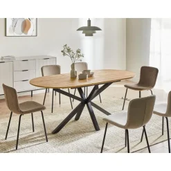 MACQUARIE - Eettafel uitschuifbaar - Bruin - 140/180 x 90 cm - MDF