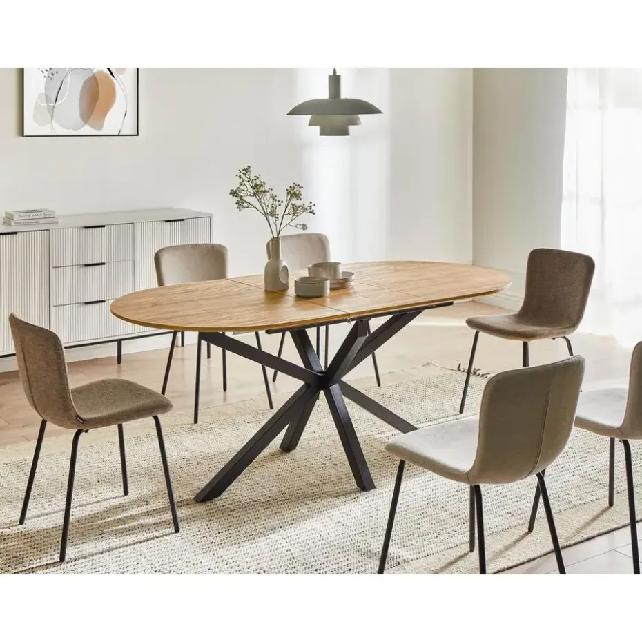 MACQUARIE - Eettafel uitschuifbaar - Bruin - 140/180 x 90 cm - MDF