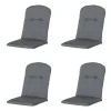 Madison - Kuipstoelkussen Hoge Rug Rib grey - Ca. 96x45 cm - Set van 4