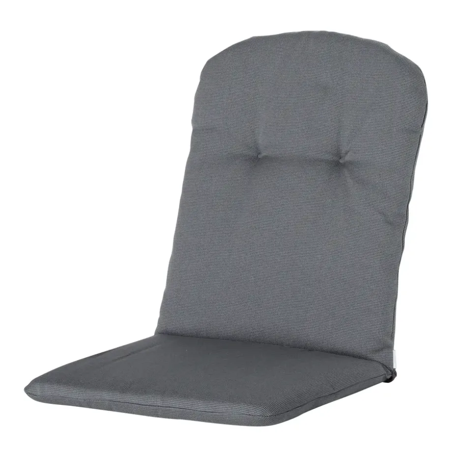 Madison - Kuipstoelkussen Hoge Rug Rib grey - Ca. 96x45 cm - Set van 4