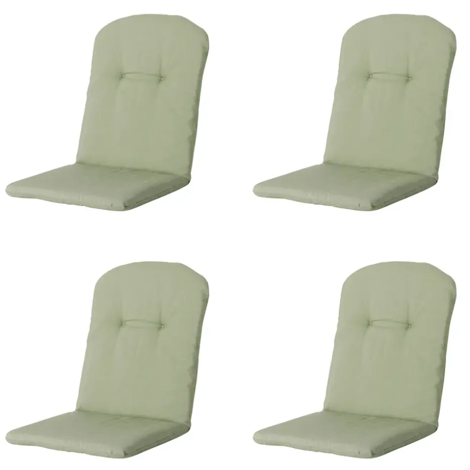Madison - Kuipstoelkussen Hoge Rug Panama sage - Ca. 96x45 cm - Set van 4