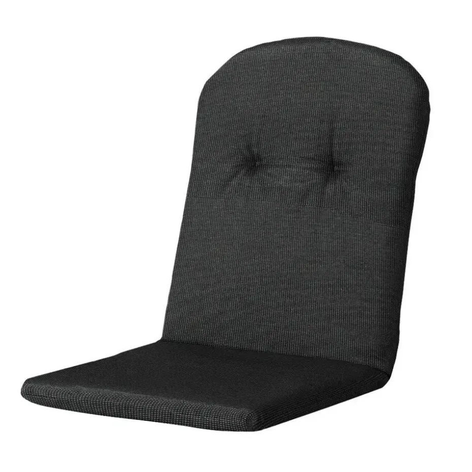 Madison - Kuipstoelkussen Hoge Rug Rib black - Ca. 96x45 cm - Set van 4