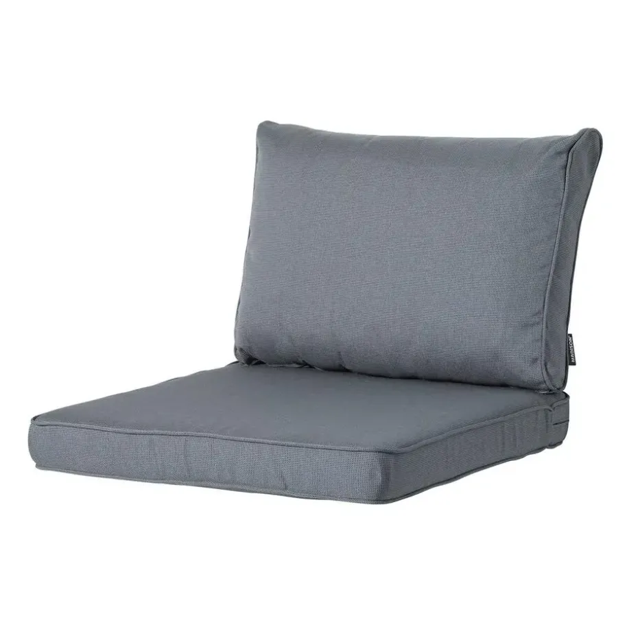 Madison - Lounge Profi-Line Zitkussen Rib grey - Ca. 60x60 cm - Set van 2
