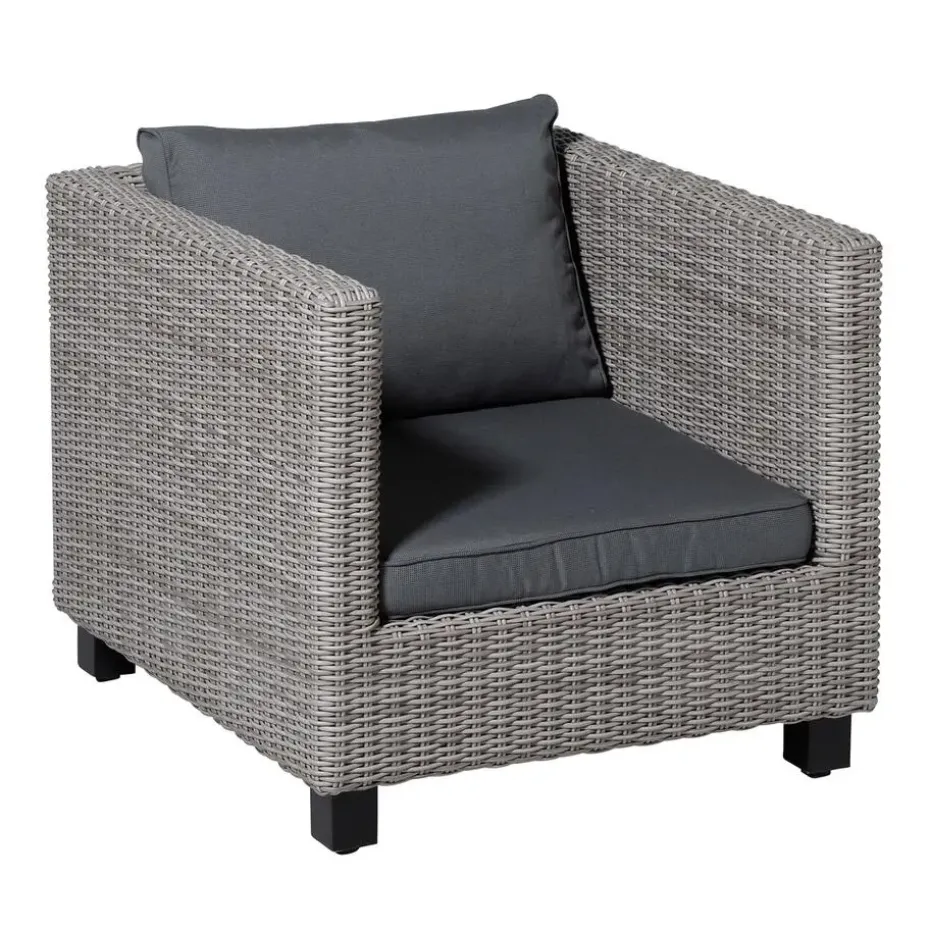 Madison - Lounge Profi-Line Zitkussen Rib grey - Ca. 60x60 cm - Set van 2