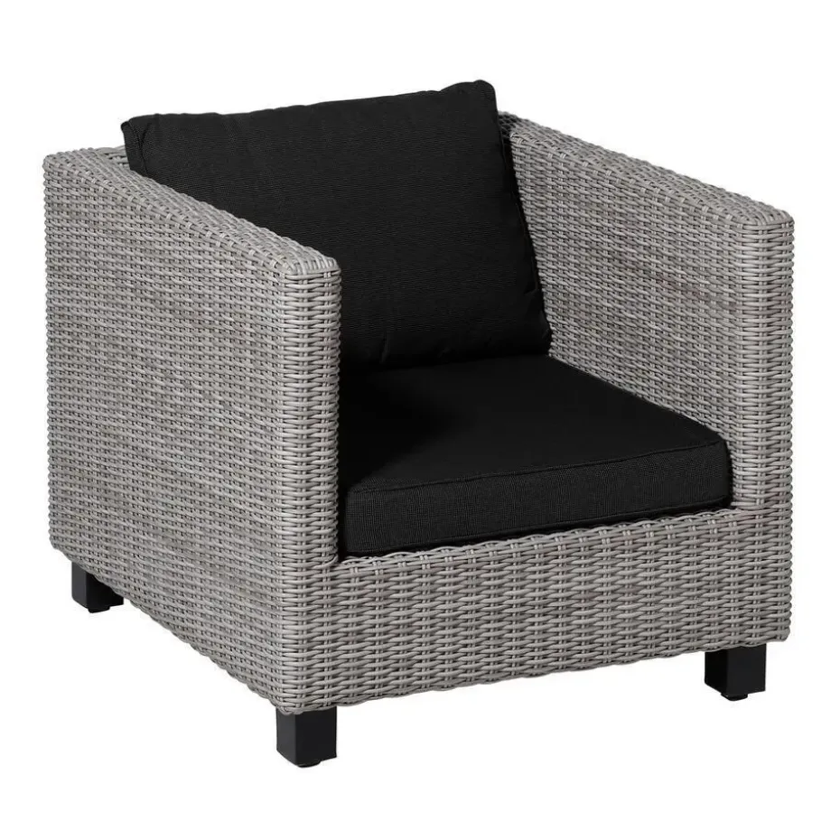 Madison - Lounge Profi-Line Zitkussen Rib black - Ca. 60x60 cm - Set van 2