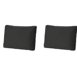 Madison - Lounge Rugkussen Rib black - Ca. 40x60 cm - Set van 2