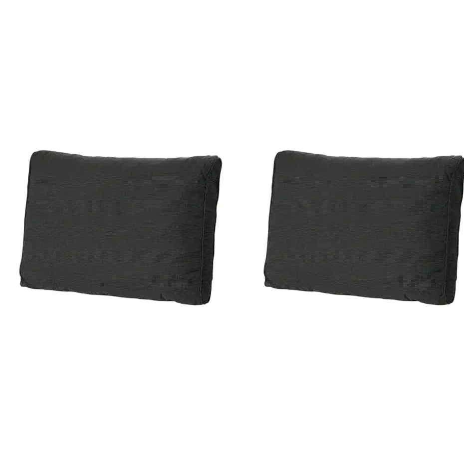 Madison - Lounge Rugkussen Rib black - Ca. 40x60 cm - Set van 2