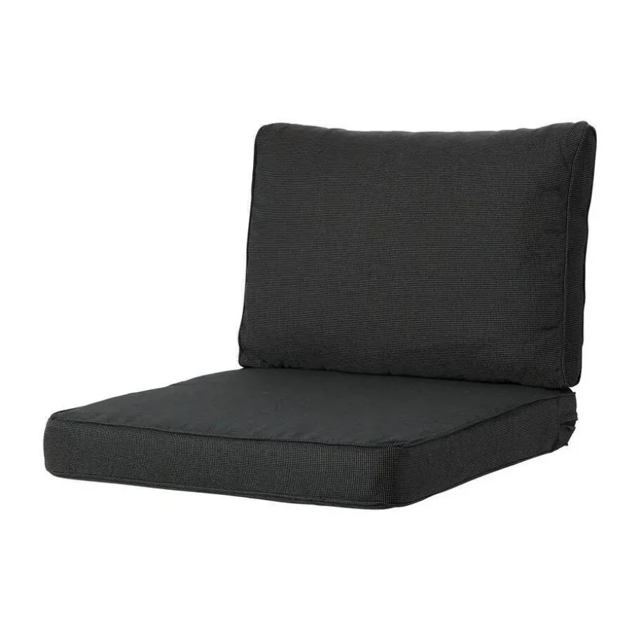 Madison - Lounge Rugkussen Rib black - Ca. 43x73 cm - Set van 2
