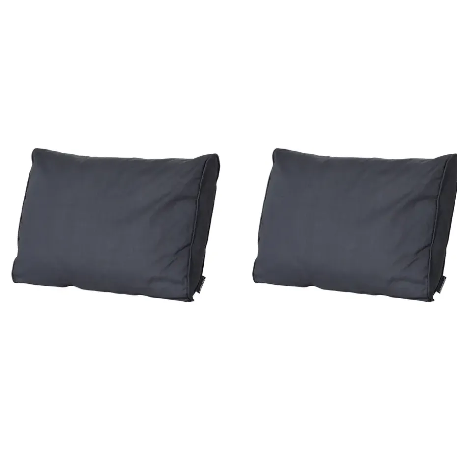 Madison - Lounge Rugkussen Basic black - Ca. 40x60 cm - Set van 2