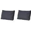 Madison - Lounge Rugkussen Basic black - Ca. 43x73 cm - Set van 2