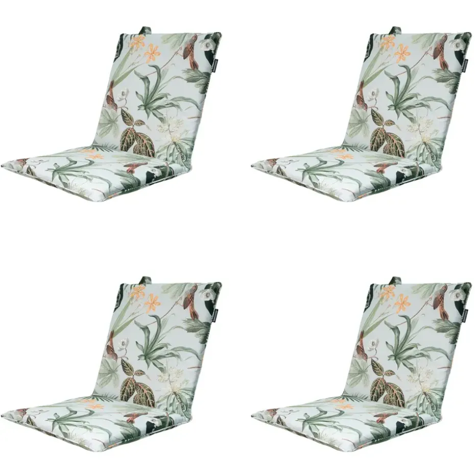 Madison - Stapelstoelkussen Grasse green - Ca. 97x49 cm - Set van 4