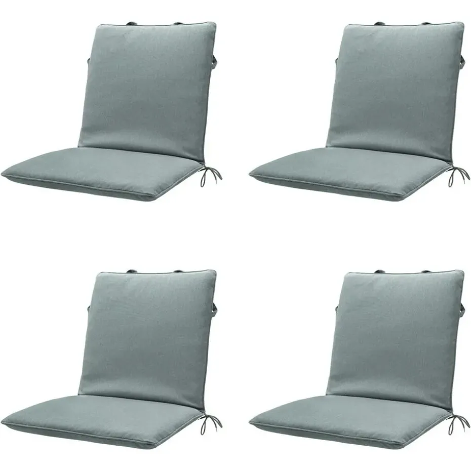Madison - Stapelstoelkussen Silver canvas eco+ - Ca. 97x49 cm - Set van 4