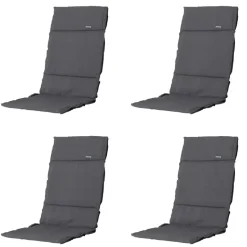 Madison - Tuinkussen Fiber Deluxe Panama grey - Ca. 125x50 cm - Set van 4