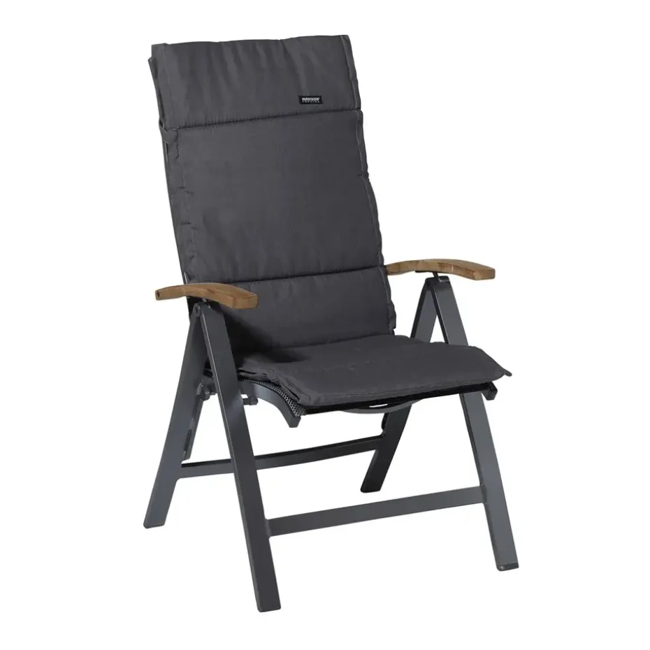 Madison - Tuinkussen Fiber Deluxe Panama grey - Ca. 125x50 cm - Set van 4