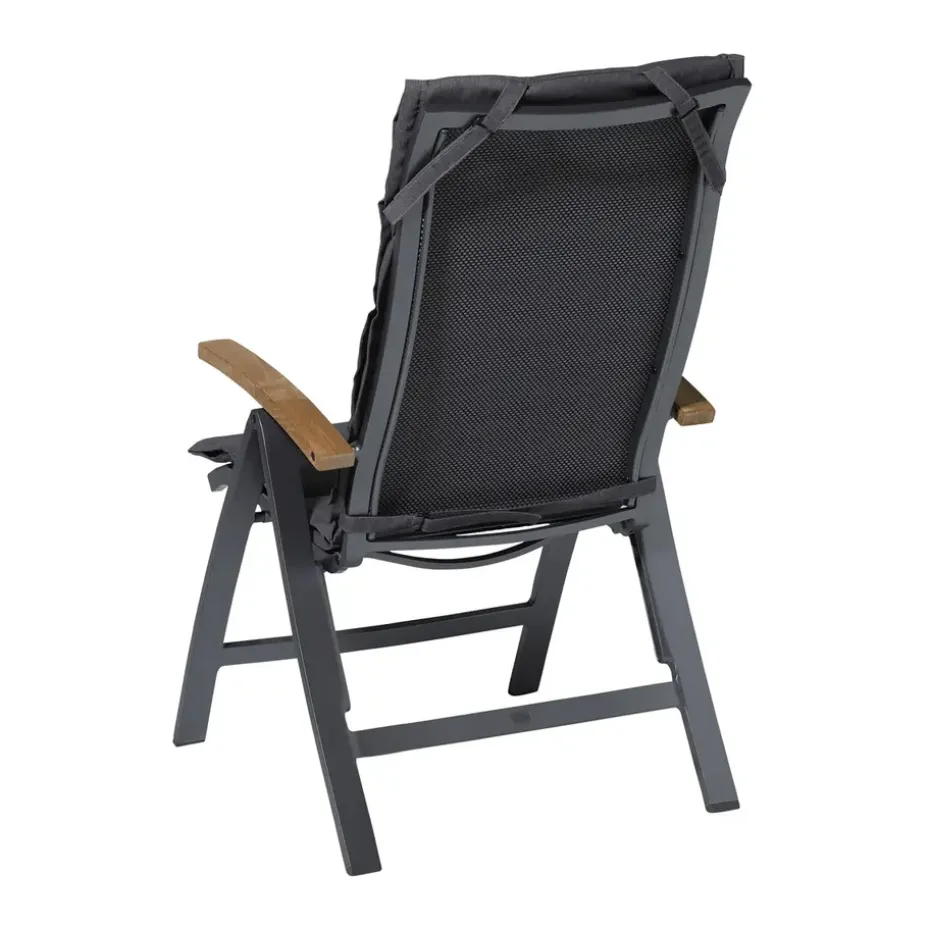 Madison - Tuinkussen Fiber Deluxe Panama grey - Ca. 125x50 cm - Set van 4
