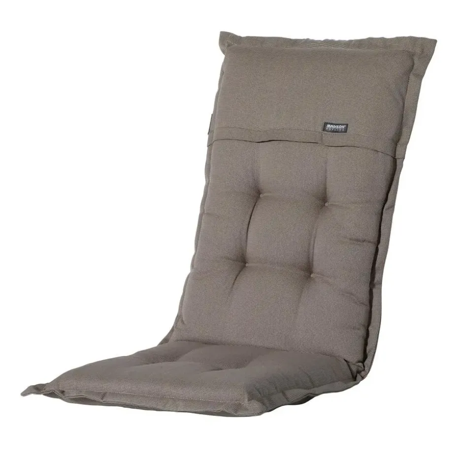 Madison - Tuinkussens Hoge Rug Rib Liver - 123x50 - Bruin/Grijs - 2 Stuks