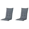 Madison - Tuinkussens Hoge Rug Rib Grey - 123x50 - Grijs - 2 Stuks