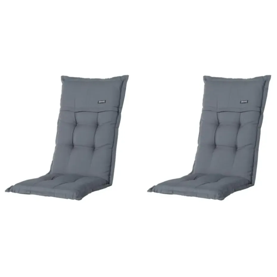 Madison - Tuinkussens Hoge Rug Rib Grey - 123x50 - Grijs - 2 Stuks