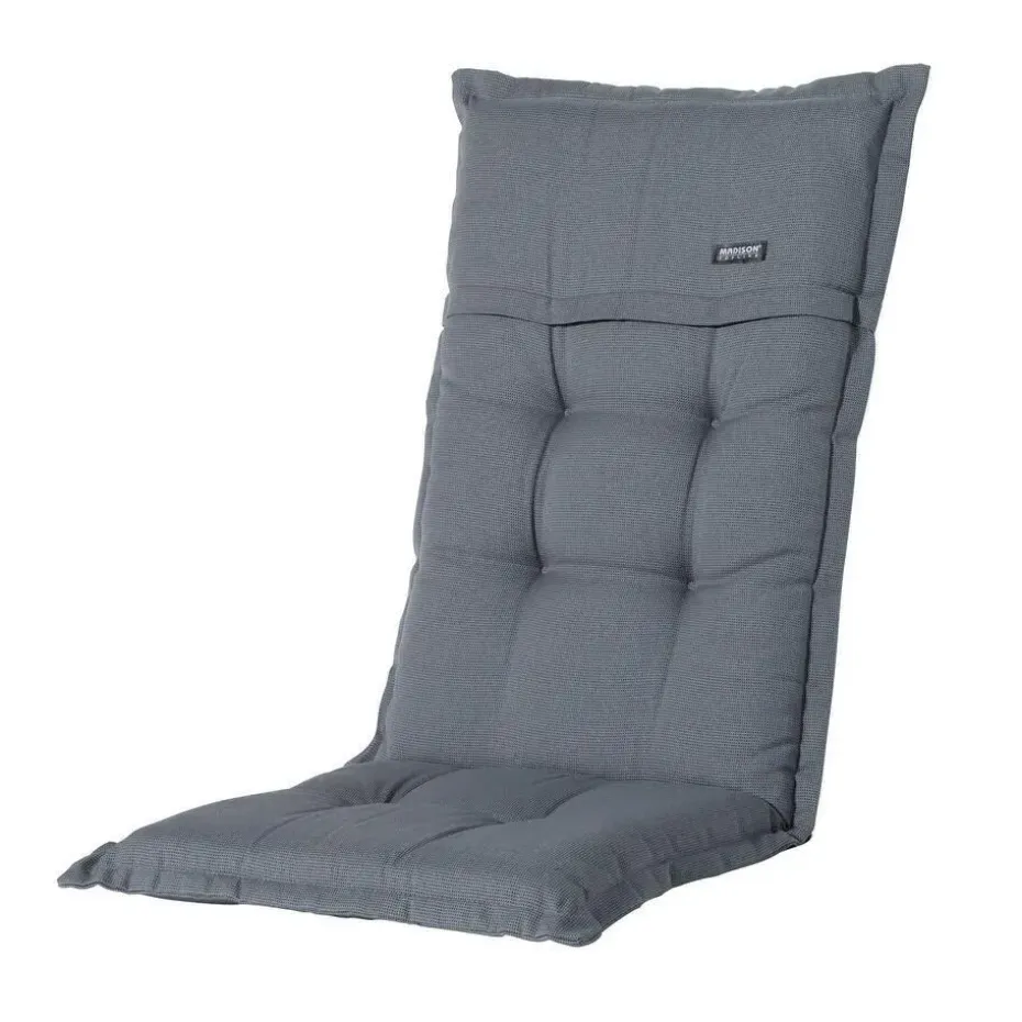 Madison - Tuinkussens Hoge Rug Rib Grey - 123x50 - Grijs - 2 Stuks