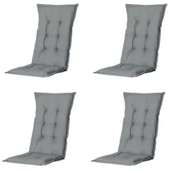 Madison - Tuinstoelkussen Hoge Rug Basic grey - Ca. 123x50 cm - Set van 4