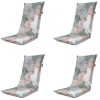 Madison - Tuinstoelkussen Hoge Rug Grafi salmone - Ca. 123x50 cm - Set van 4