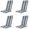 Madison - Tuinstoelkussen Hoge Rug Banda grey - Ca. 120x50 cm - Set van 4
