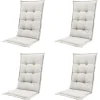 Madison - Tuinstoelkussen Hoge Rug Napels sand - Ca. 123x50 cm - Set van 4