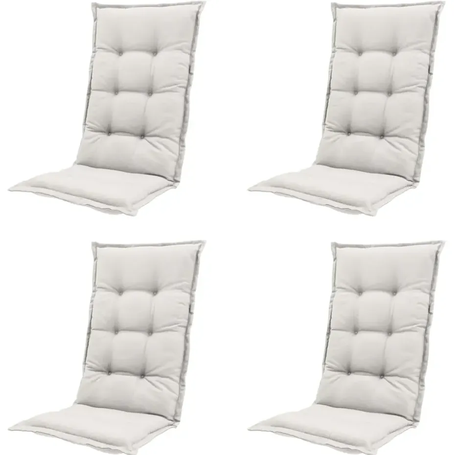 Madison - Tuinstoelkussen Hoge Rug Napels sand - Ca. 123x50 cm - Set van 4