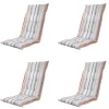 Madison - Tuinstoelkussen Hoge Rug Righe salmone - Ca. 123x50 cm - Set van 4