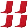 Madison - Tuinstoelkussen Hoge Rug Panama red - Ca. 123x50 cm - Set van 4